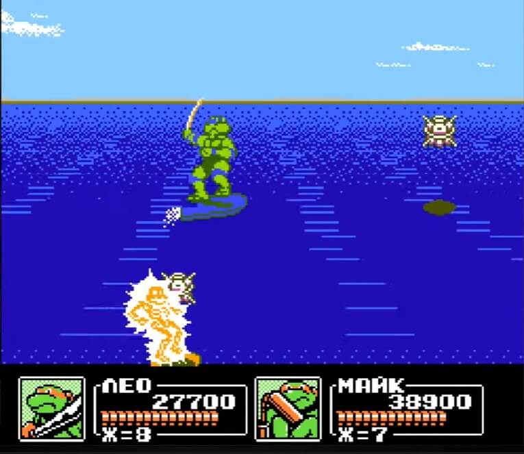 Teenage Mutant Ninja Turtles III – Manhattan Project - геймплей игры Dendy\NES